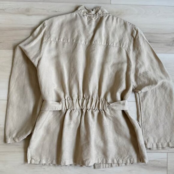 Calvin Klein Linen Trench Jacket Size Large - Picture 2 of 5
